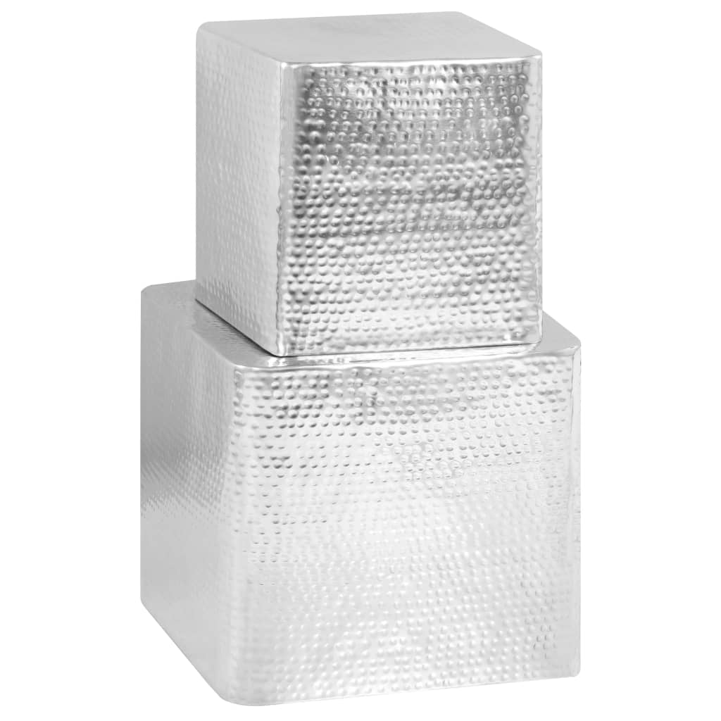 Salongbord Sofabord DIV. 2 stk sølv aluminium