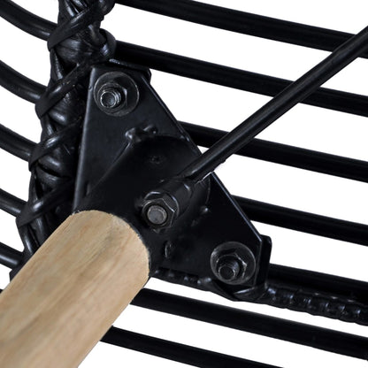 Spisestoler 2 stk svart naturell rotting