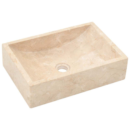 Baderomsvask 45x30x12 cm marmor Høyglans krem
