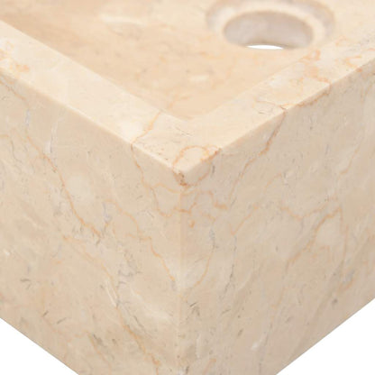 Baderomsvask 45x30x12 cm marmor Høyglans krem
