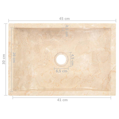 Baderomsvask 45x30x12 cm marmor Høyglans krem
