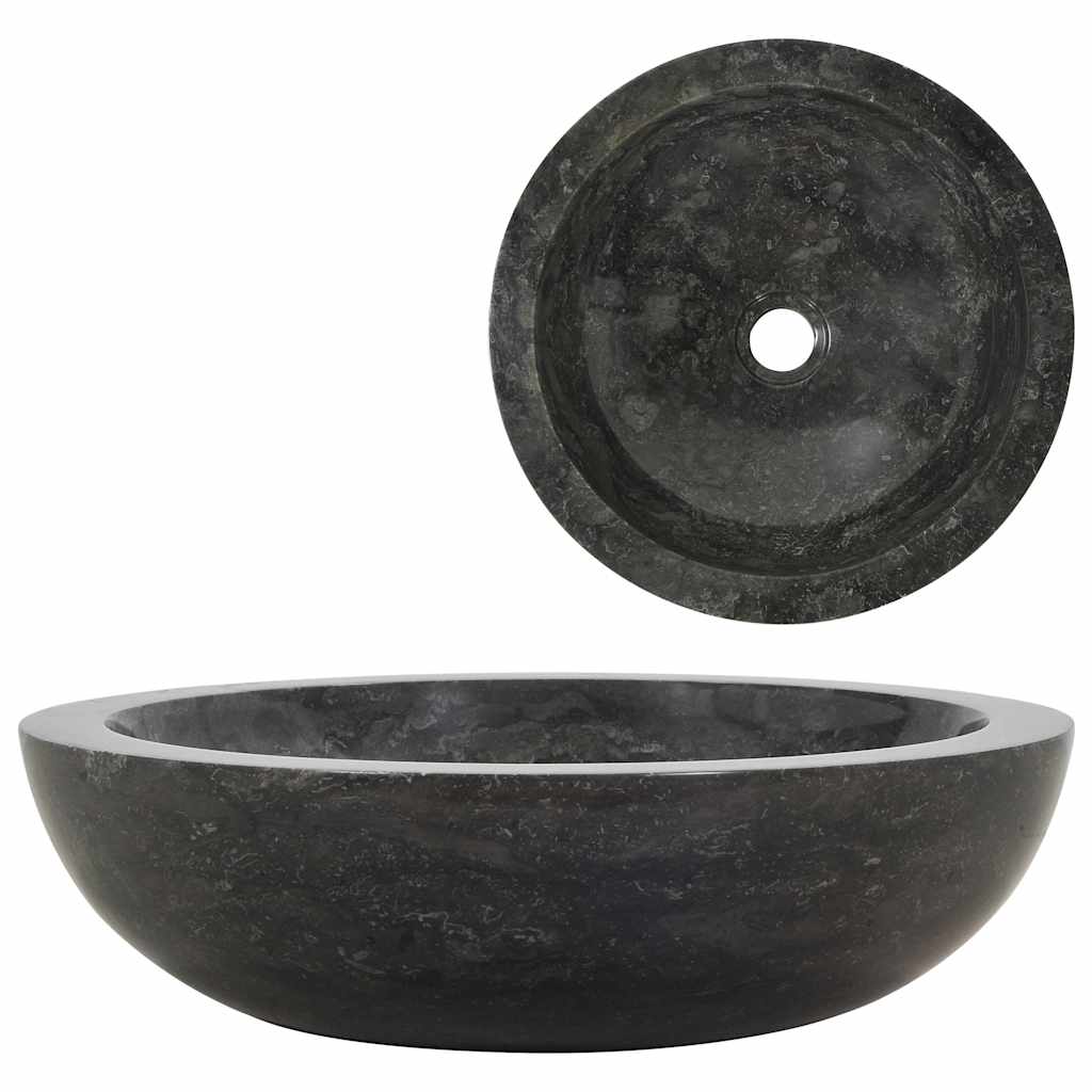 Baderomsvask 40x12 cm marmor Svart