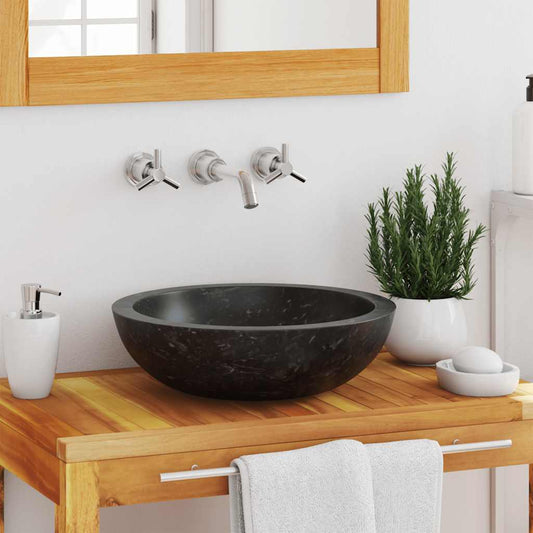 Baderomsvask 40x12 cm marmor Svart