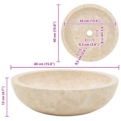 Baderomsvask 40x12 cm marmor krem