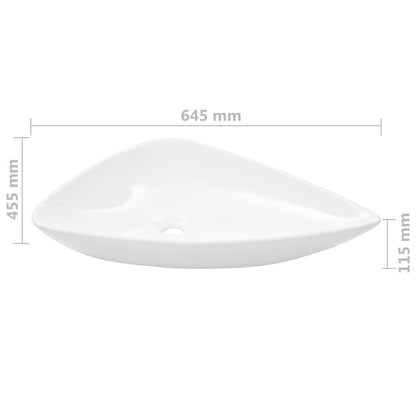 Baderomservant keramisk triangulær Hvit 645x455x115 mm