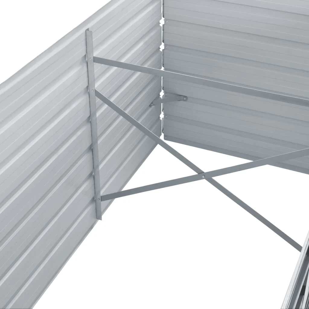 Høybed galvanisert stål 240x80x45 cm grå