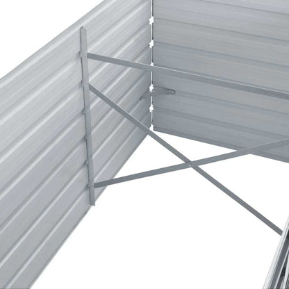 Høybed galvanisert stål 240x80x45 cm grå