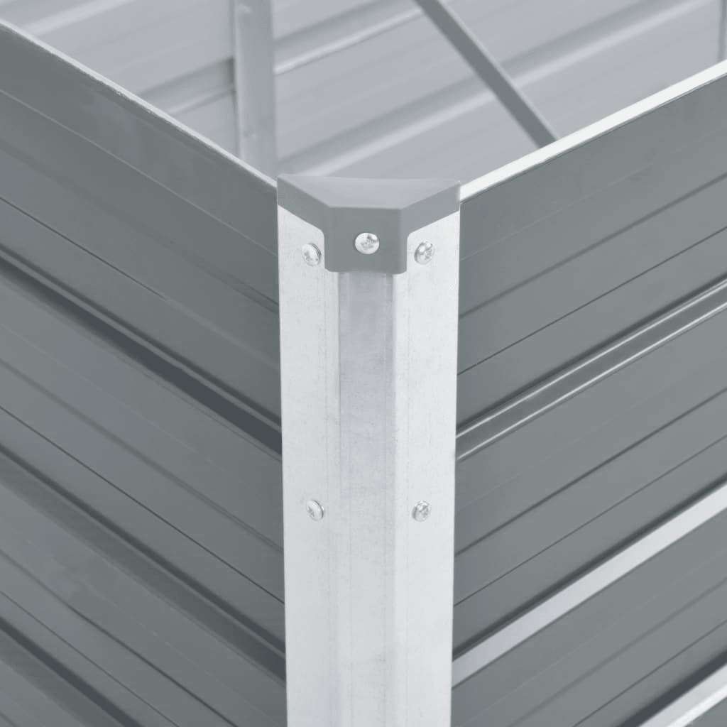 Høybed galvanisert stål 240x80x45 cm grå