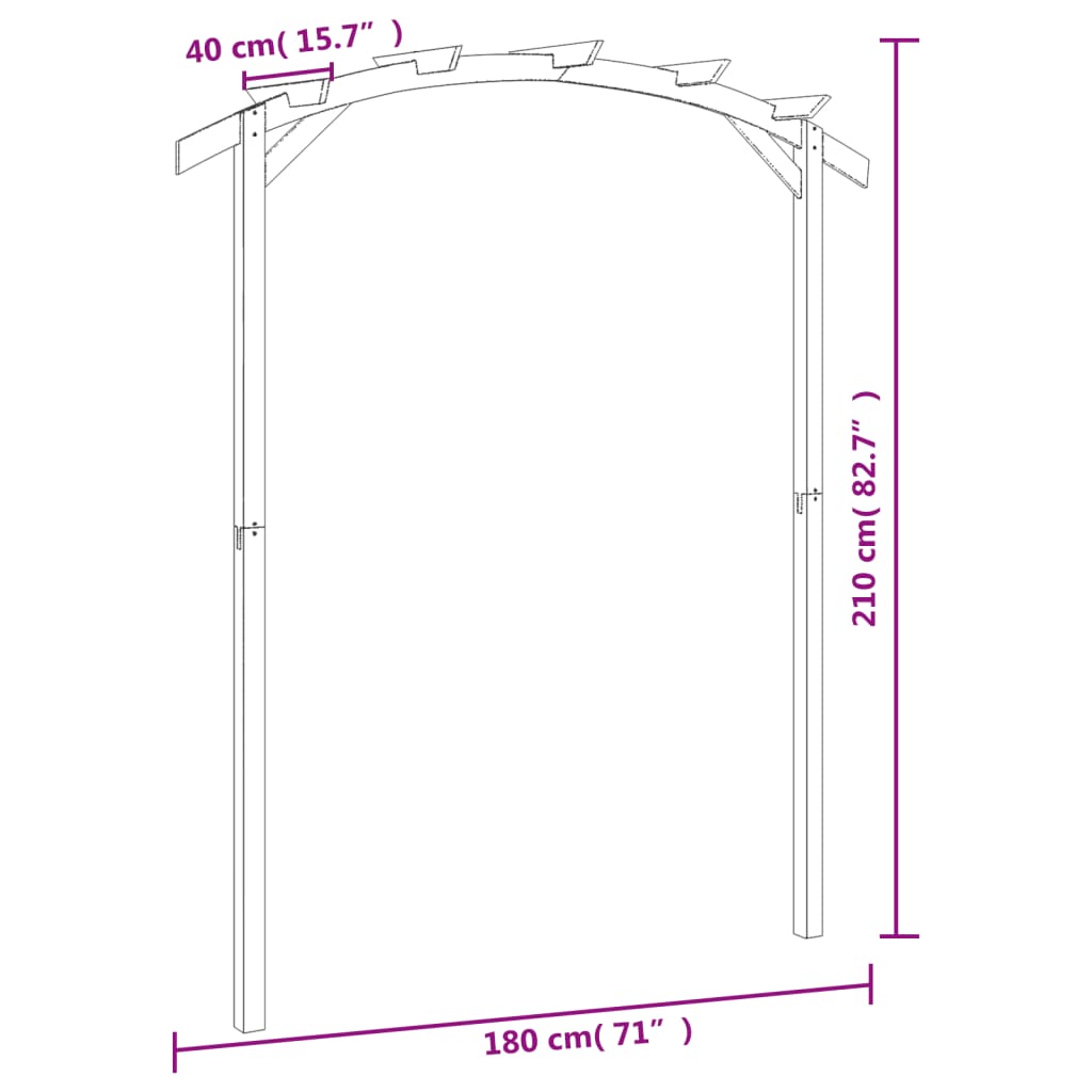 Hagepergola impregnert furu 180x210x40 cm