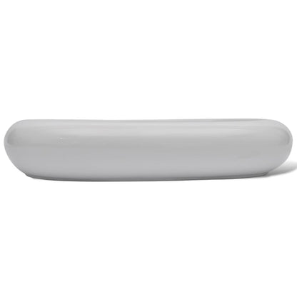 Baderomsvask Hvit med kran keramisk oval