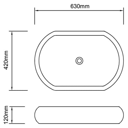 Baderomsvask Hvit med kran keramisk oval