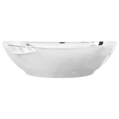 Baderomsvask med overløpsfunksjon 58,5x39x21 cm keramikk sølv