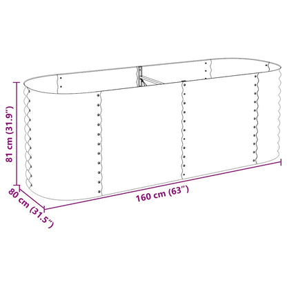 Høybed 240x80x81 cm galvanisert stål sølv