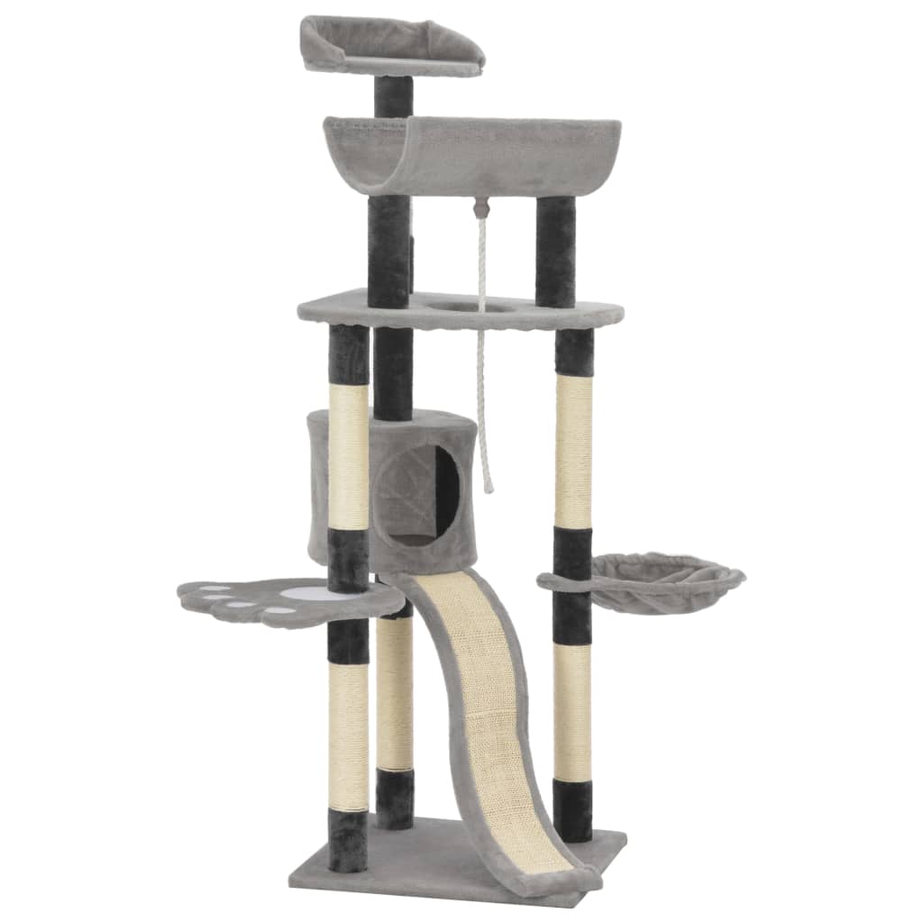 Kloretre med klorestenger av sisal Grå 145 cm