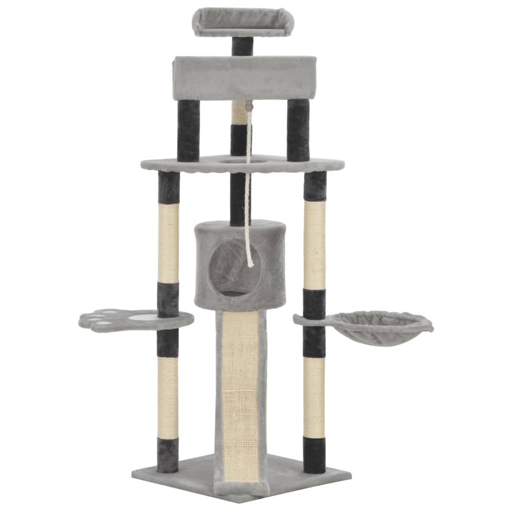 Kloretre med klorestenger av sisal Grå 145 cm