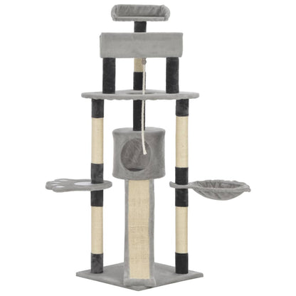 Kloretre med klorestenger av sisal Grå 145 cm