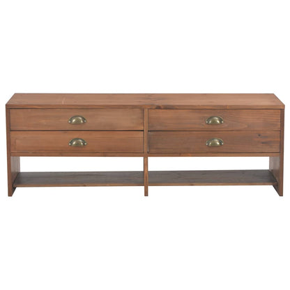 TV-Møbel Tre TV-benk med 4 skuffer 120x30x40 cm heltre gran