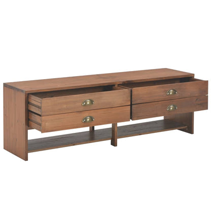 TV-Møbel Tre TV-benk med 4 skuffer 120x30x40 cm heltre gran