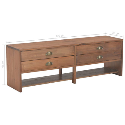 TV-Møbel Tre TV-benk med 4 skuffer 120x30x40 cm heltre gran