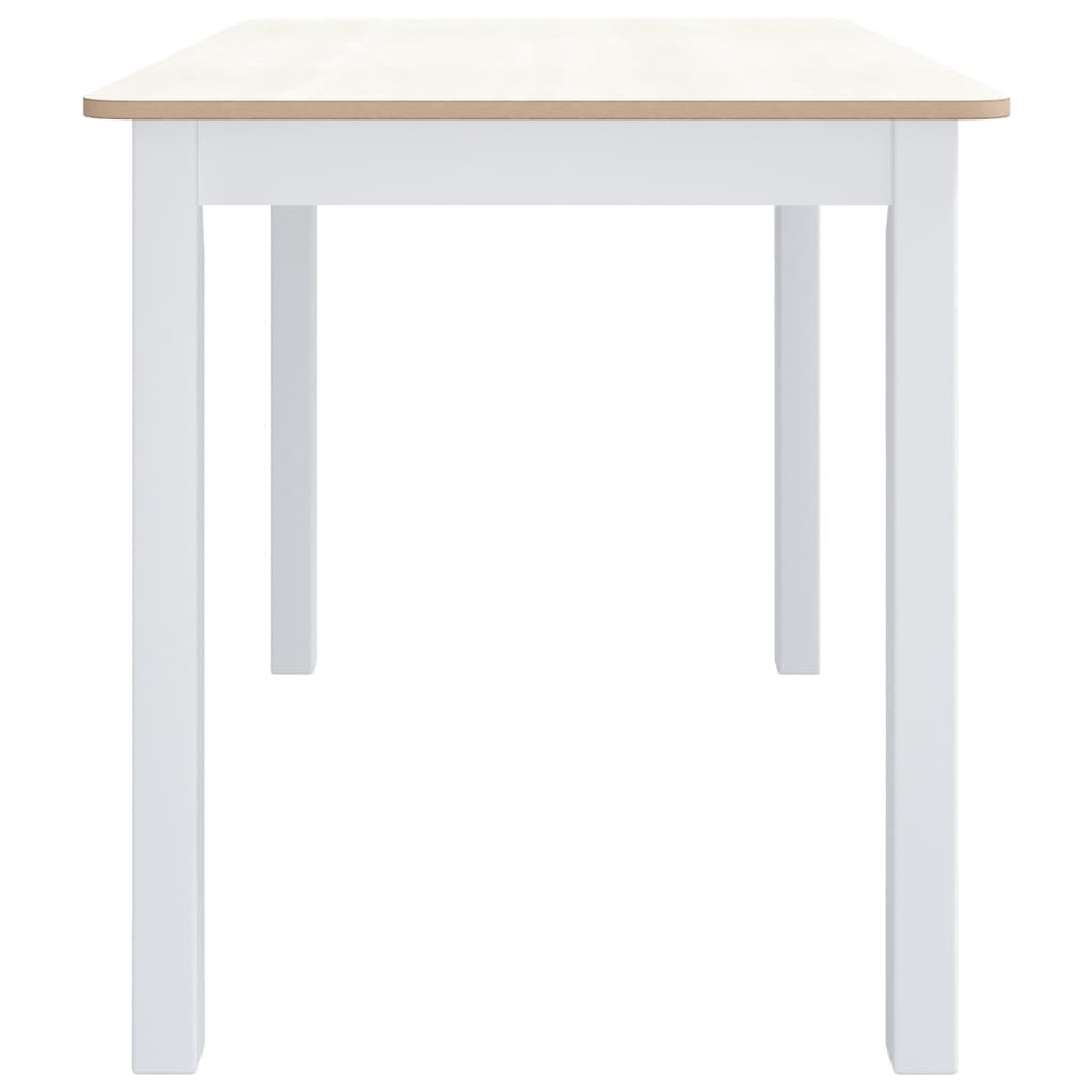 Spisebord hvit og brun 114x71x75 cm heltre gummitre