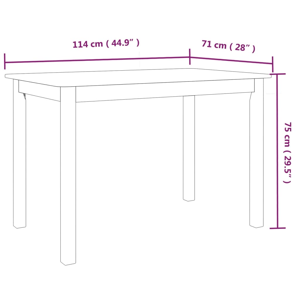 Spisebord Kjøkkenbord Svart 114x71x75 cm heltre gummitre