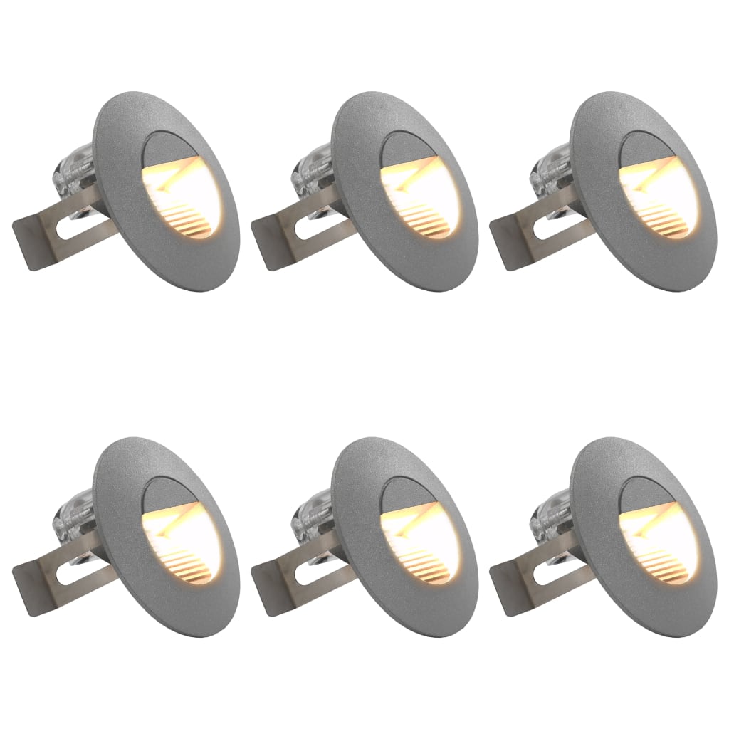 Hagebelysning Utendørs LED-vegglamper 6 stk 5 W sølv rund