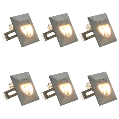 Hagebelysning Vegg El. LED-vegglamper 6 stk 5 W sølv firkantet