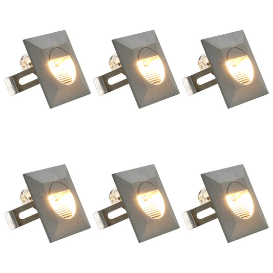 Hagebelysning Vegg El. LED-vegglamper 6 stk 5 W sølv firkantet