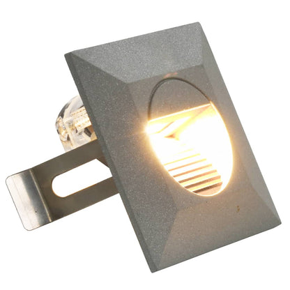 Hagebelysning Vegg El. LED-vegglamper 6 stk 5 W sølv firkantet