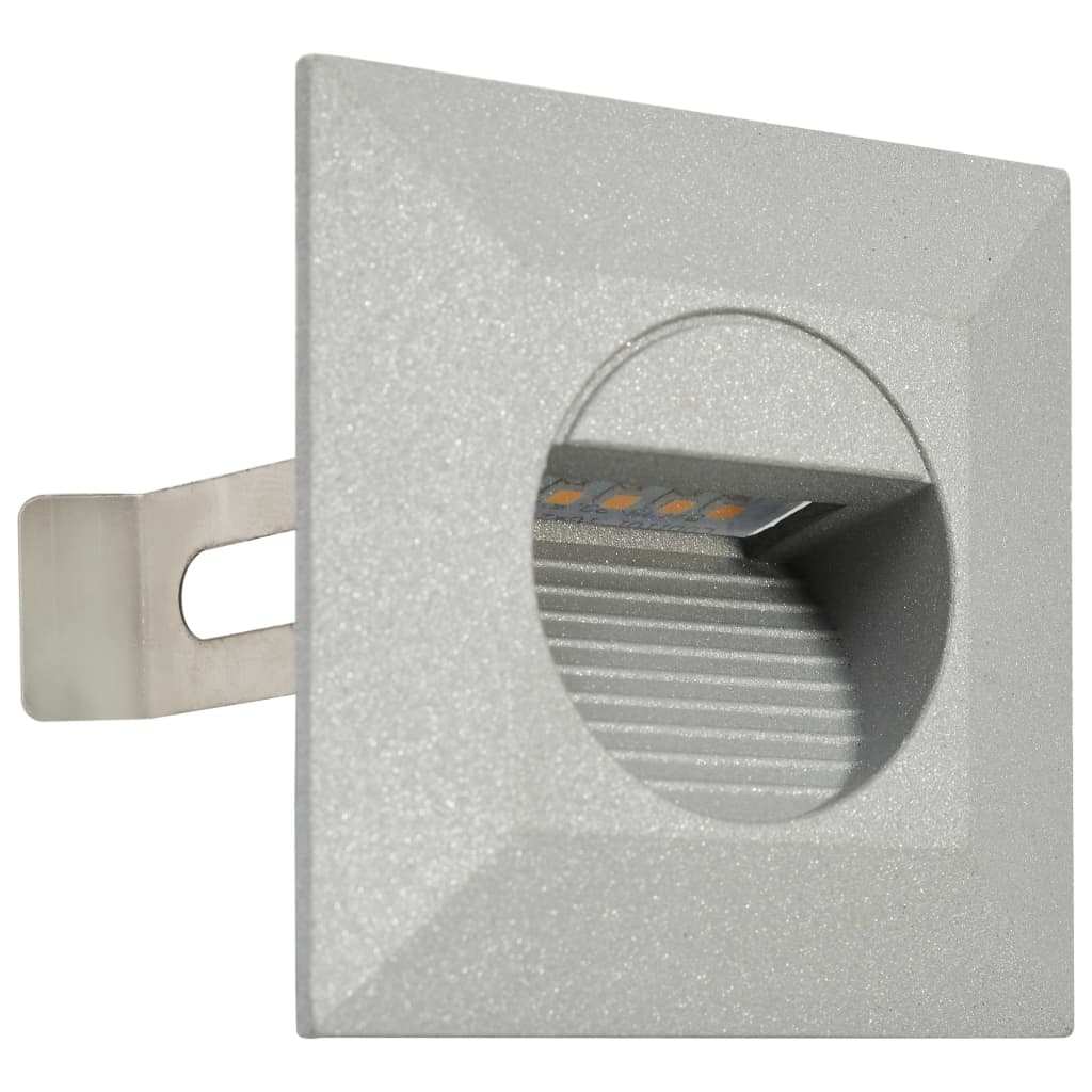 Hagebelysning Vegg El. LED-vegglamper 6 stk 5 W sølv firkantet