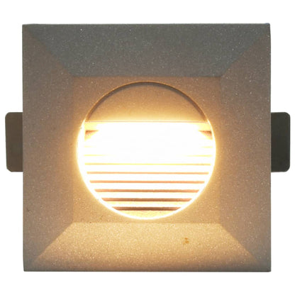 Hagebelysning Vegg El. LED-vegglamper 6 stk 5 W sølv firkantet