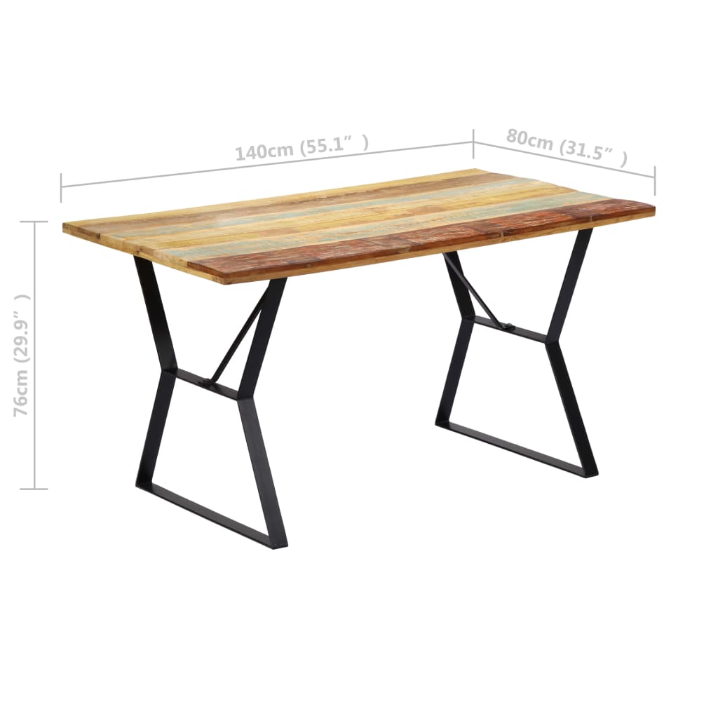 Spisebord Kjøkkenbord Tre 140x80x76 cm gjenvunnet heltre