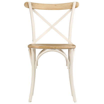 Krysstoler 2 stk hvit heltre mango