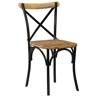 Krysstoler 2 stk svart heltre mango