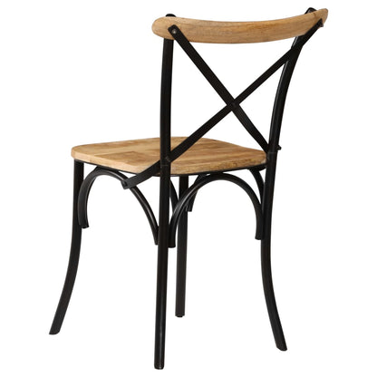 Krysstoler 2 stk svart heltre mango