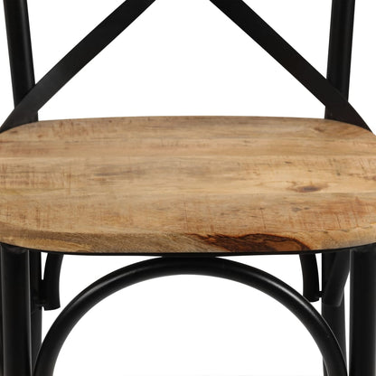 Krysstoler 2 stk svart heltre mango