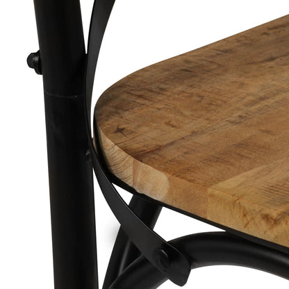 Krysstoler 2 stk svart heltre mango