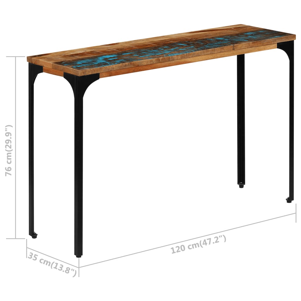 Avlastningsbord Konsollbord Tre 120x35x76 cm gjenvunnet heltre