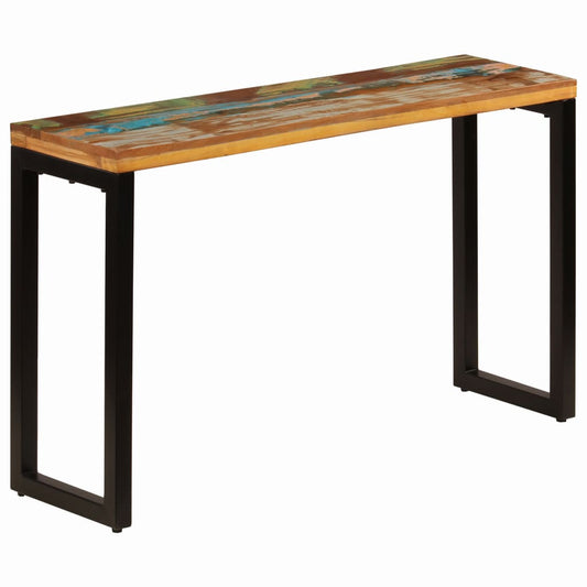 Avlastningsbord Konsollbord Tre 120x35x76 cm gjenvunnet heltre og stål