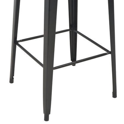 Barbord svart 60x60x108 cm heltre furu stål
