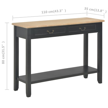 Avlastningsbord konsollbord Svart 110x35x80 cm tre