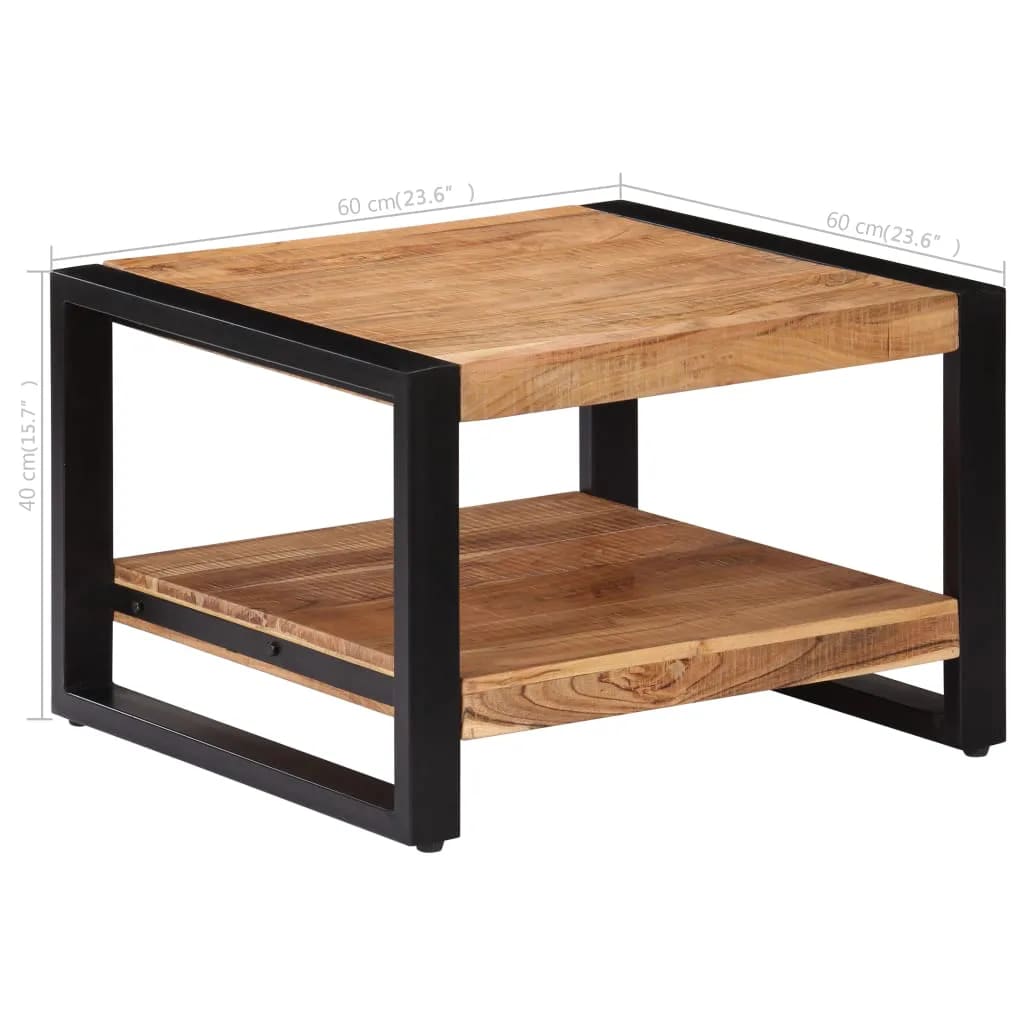 Salongbord Sofabord Tre heltre akasie 60x60x40 cm