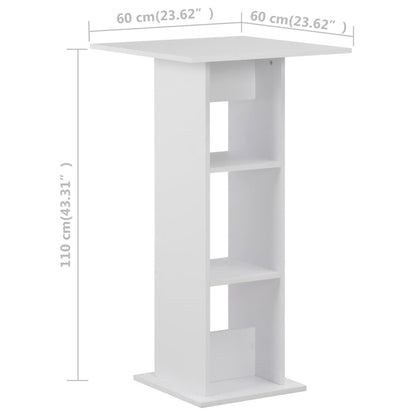 Barbord hvit 60x60x110 cm