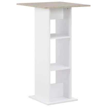 Barbord hvit og betong 60x60x110 cm