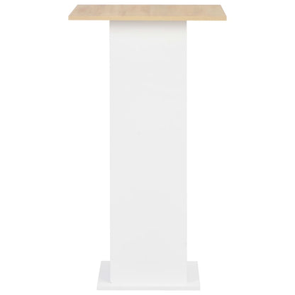 Barbord hvit og sonoma eik 60x60x110 cm