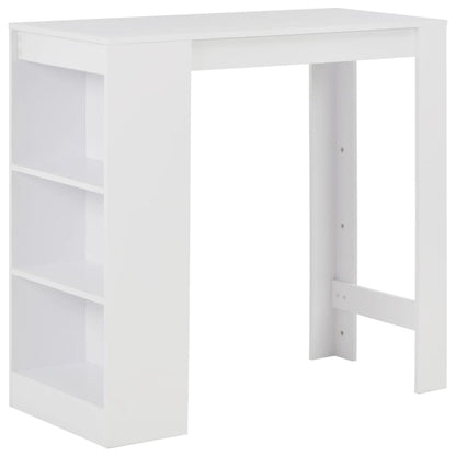 Barbord med hylle hvit 110x50x103 cm
