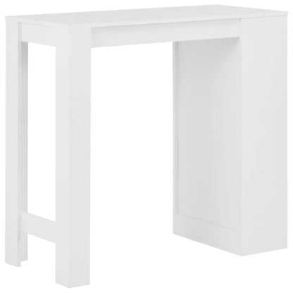 Barbord med hylle hvit 110x50x103 cm