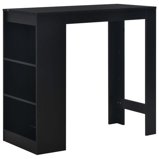 Barbord med hylle svart 110x50x103 cm