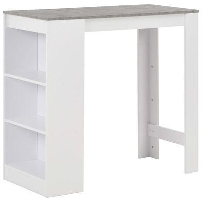 Barbord med hylle hvit 110x50x103 cm