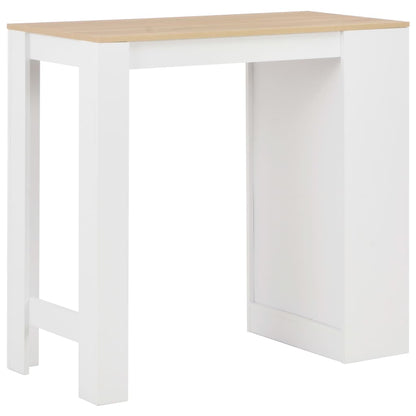 Barbord med hylle hvit 110x50x103 cm